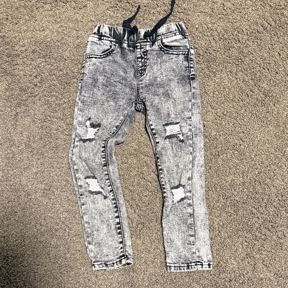BAMBS 5T Grey Distressed Skinny Jeans